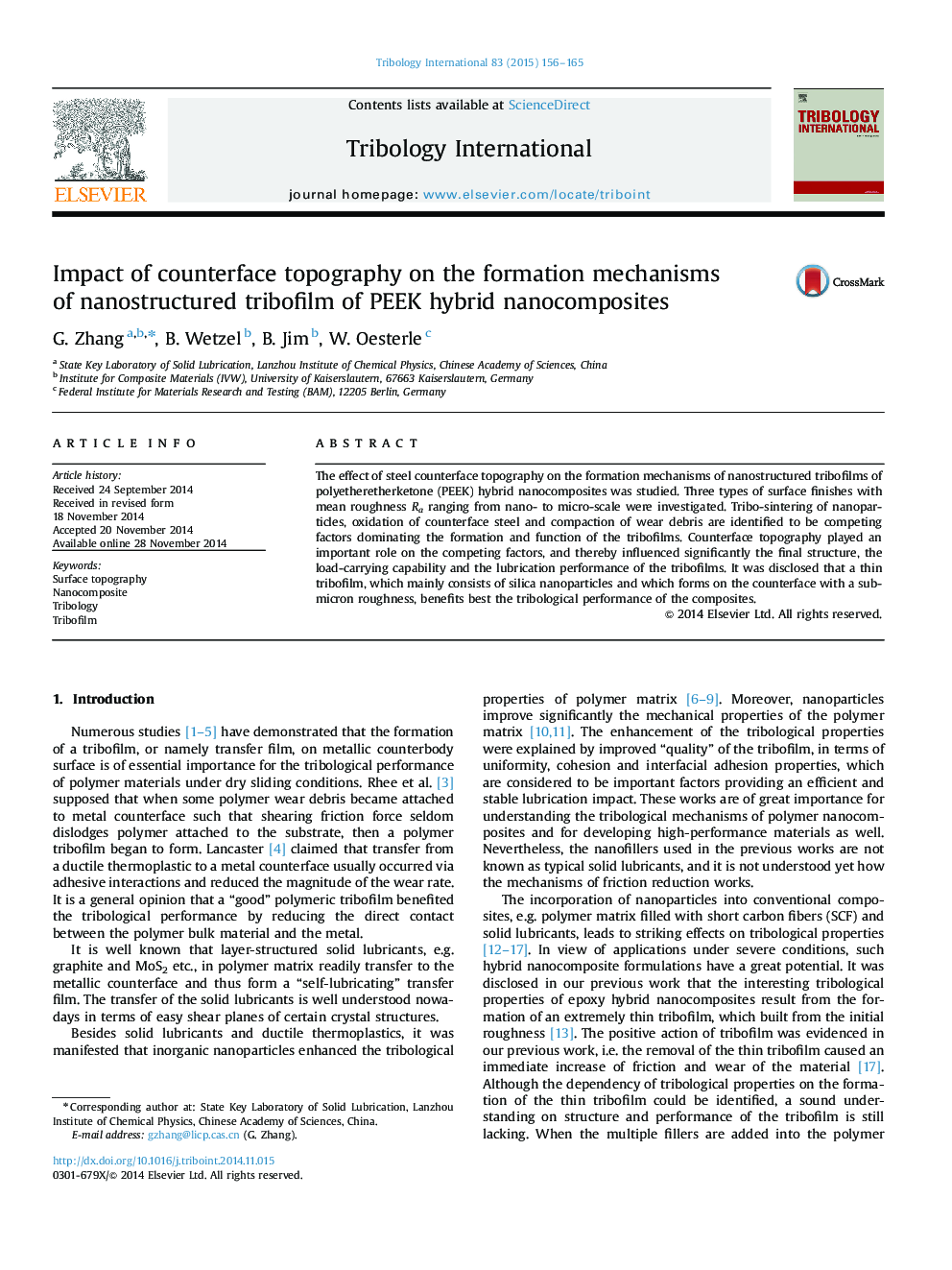 Impact of counterface topography on the formation mechanisms of nanostructured tribofilm of PEEK hybrid nanocomposites