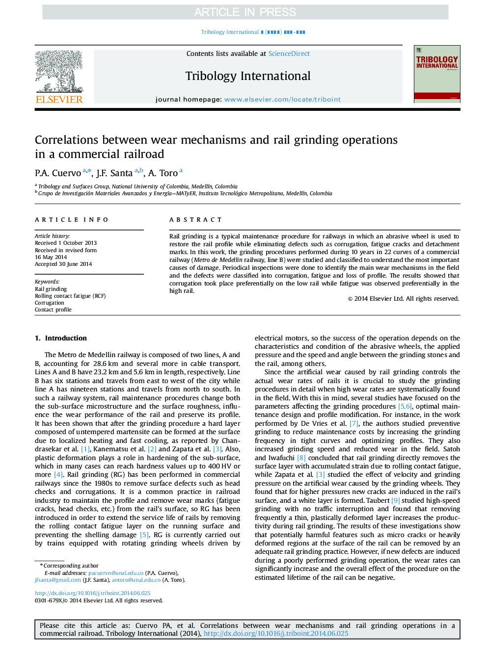 Correlations between wear mechanisms and rail grinding operations in a commercial railroad