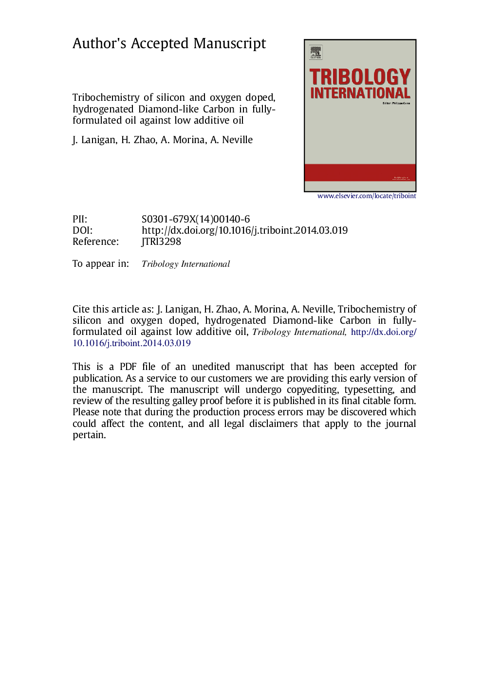 Tribochemistry of silicon and oxygen doped, hydrogenated Diamond-like Carbon in fully-formulated oil against low additive oil