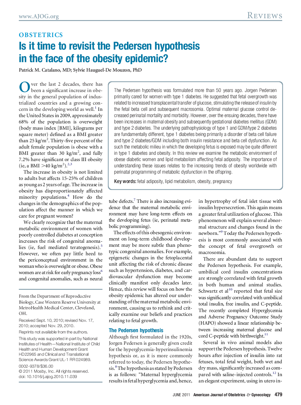 Is it time to revisit the Pedersen hypothesis in the face of the obesity epidemic?