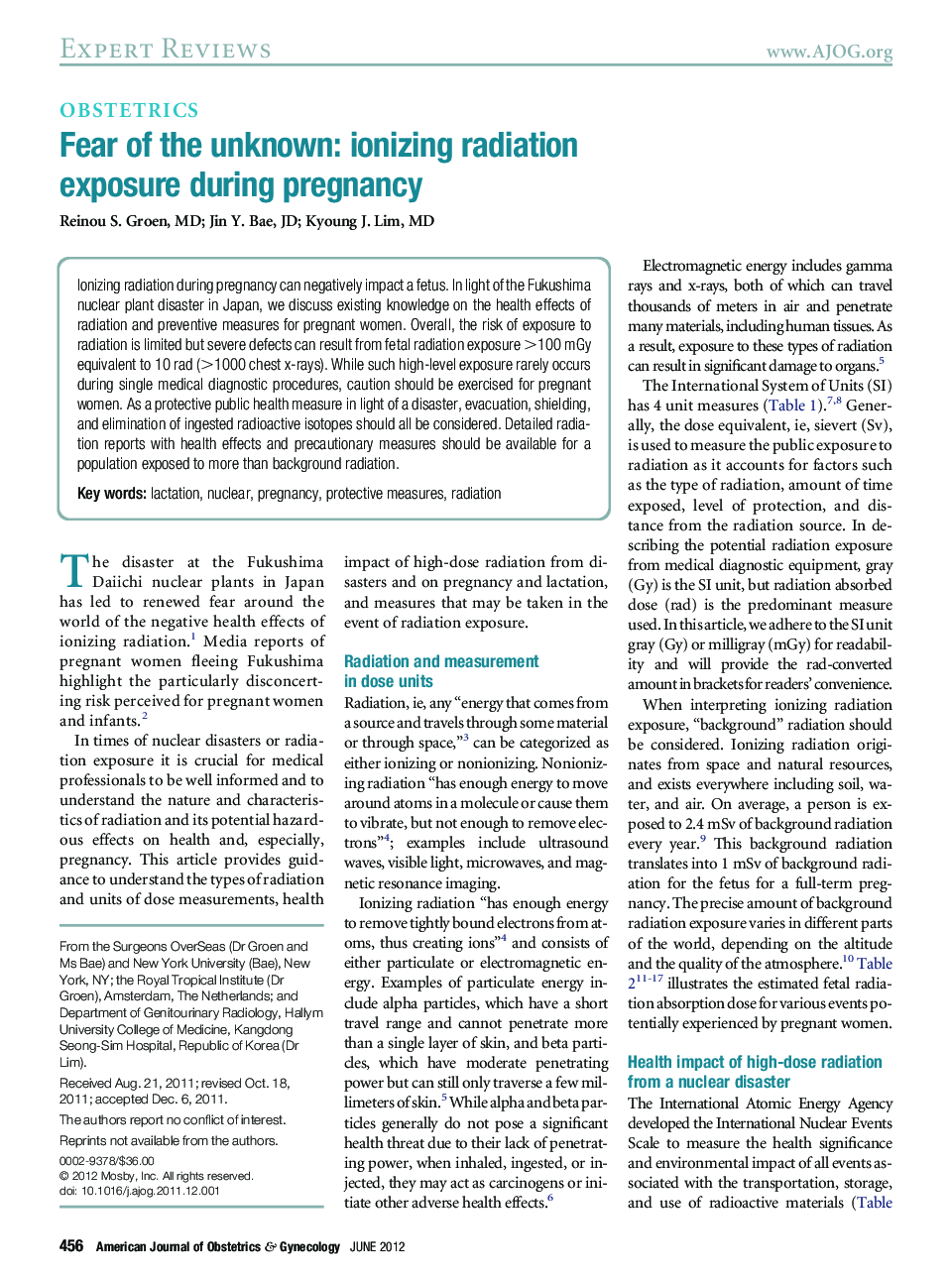 Fear of the unknown: ionizing radiation exposure during pregnancy