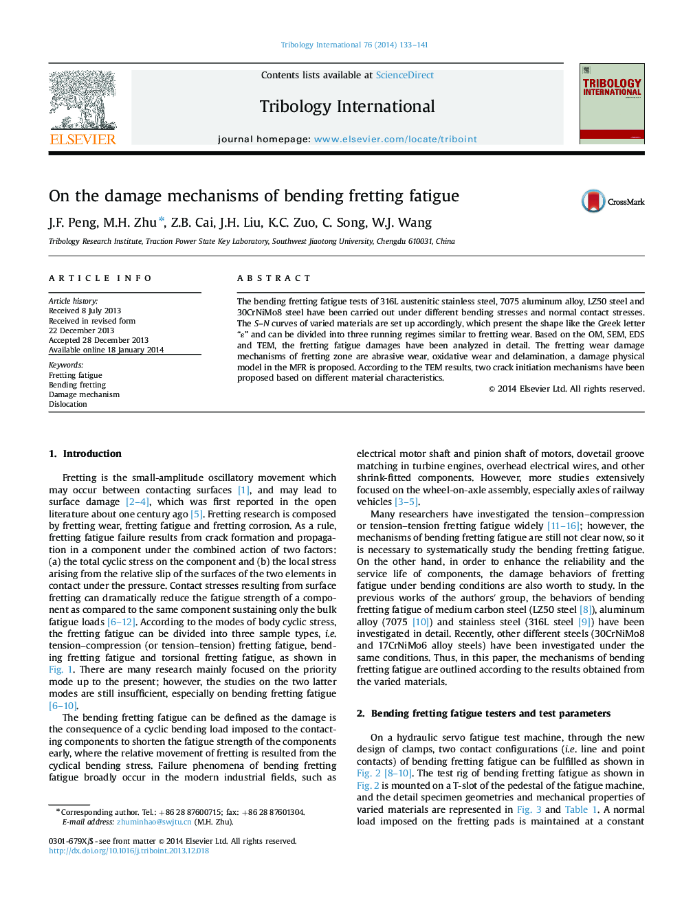 On the damage mechanisms of bending fretting fatigue