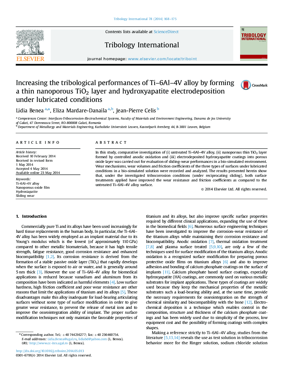 Increasing the tribological performances of Ti-6Al-4V alloy by forming a thin nanoporous TiO2 layer and hydroxyapatite electrodeposition under lubricated conditions