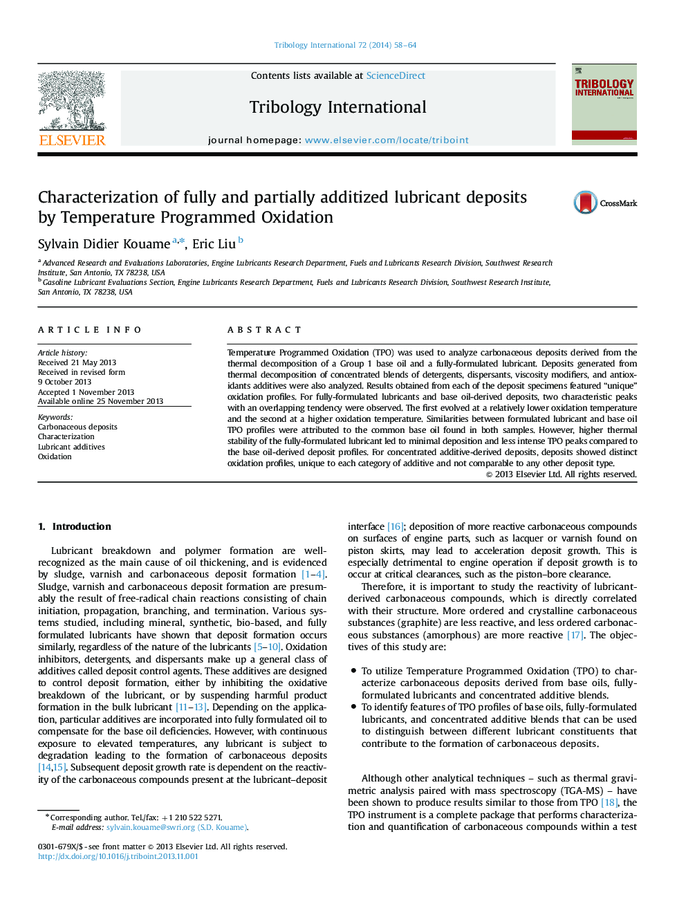 Characterization of fully and partially additized lubricant deposits by Temperature Programmed Oxidation