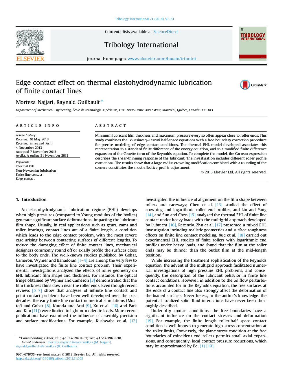 Edge contact effect on thermal elastohydrodynamic lubrication of finite contact lines