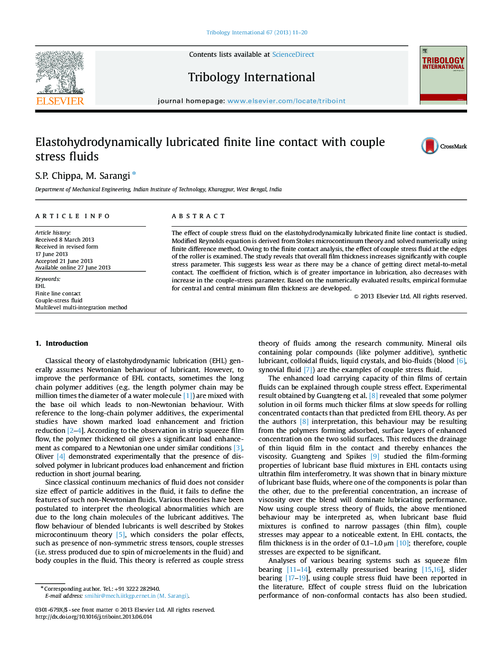 Elastohydrodynamically lubricated finite line contact with couple stress fluids