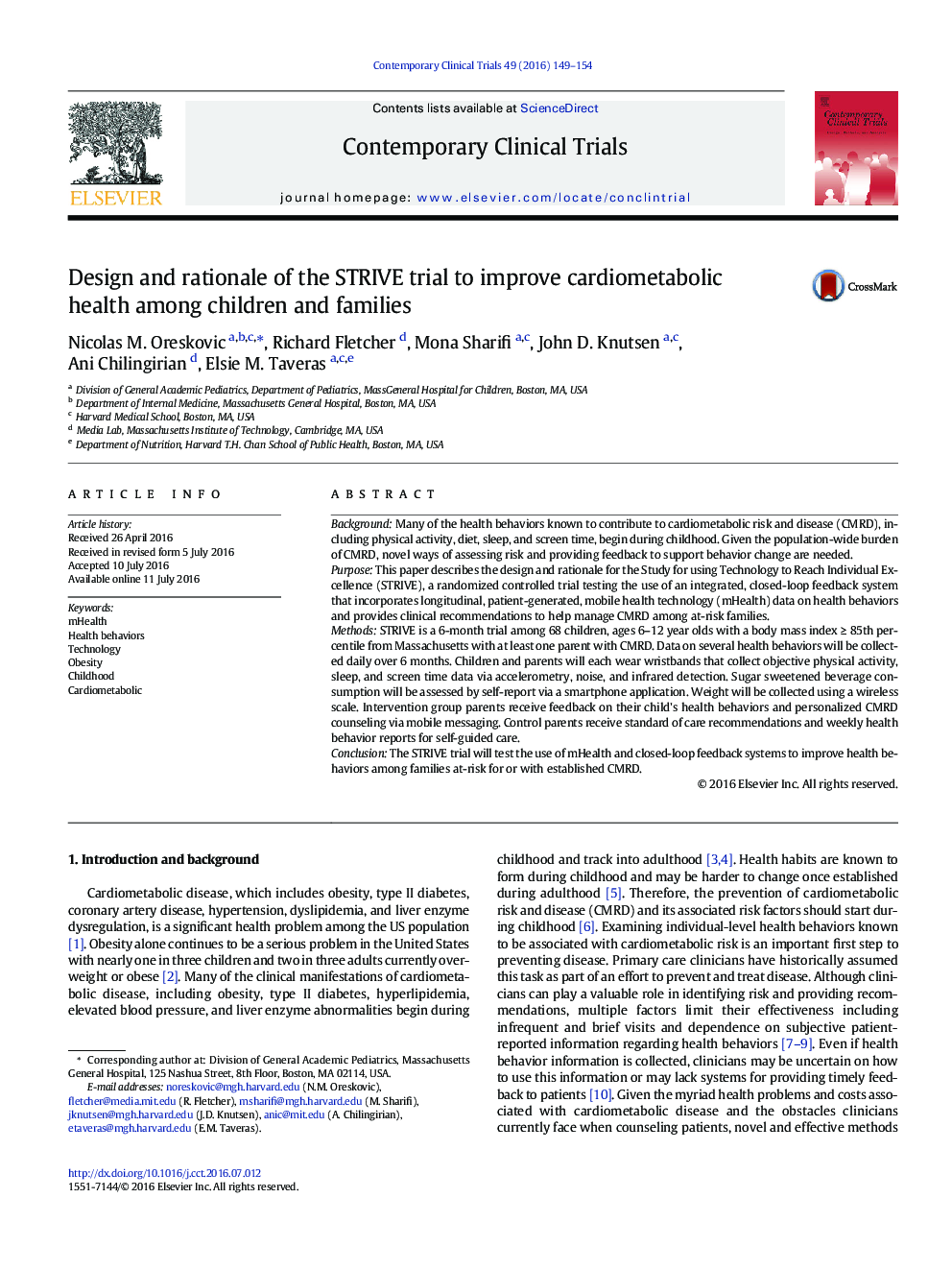 Design and rationale of the STRIVE trial to improve cardiometabolic health among children and families