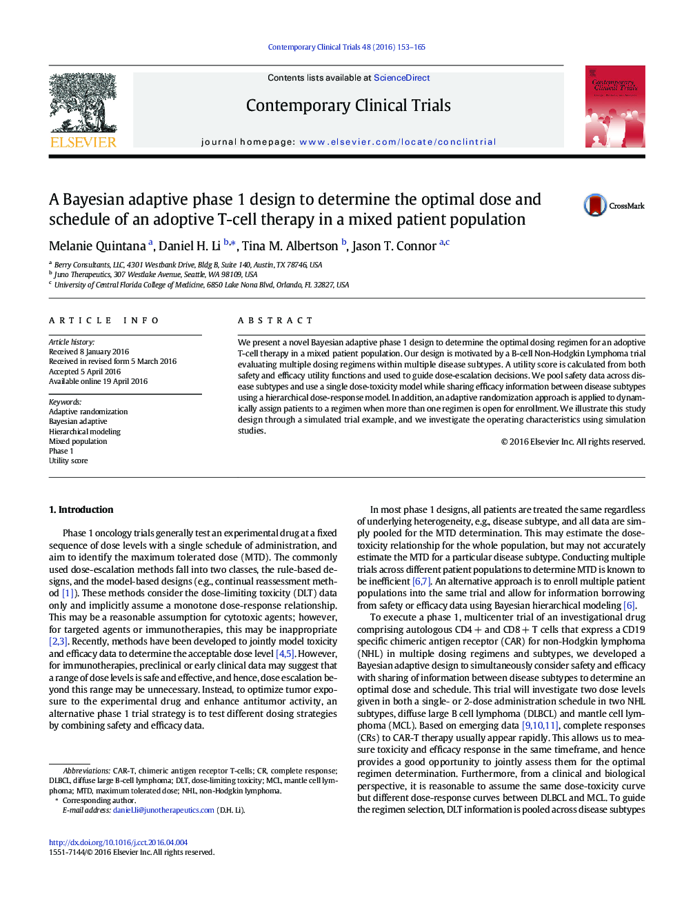 A Bayesian adaptive phase 1 design to determine the optimal dose and schedule of an adoptive T-cell therapy in a mixed patient population