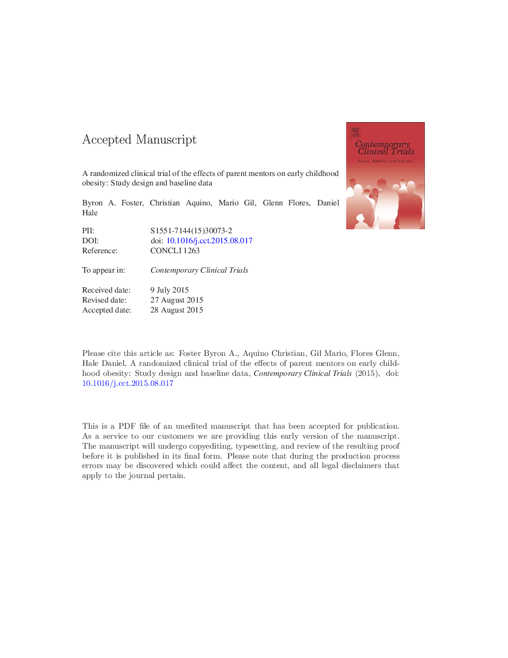 A randomized clinical trial of the effects of parent mentors on early childhood obesity: Study design and baseline data