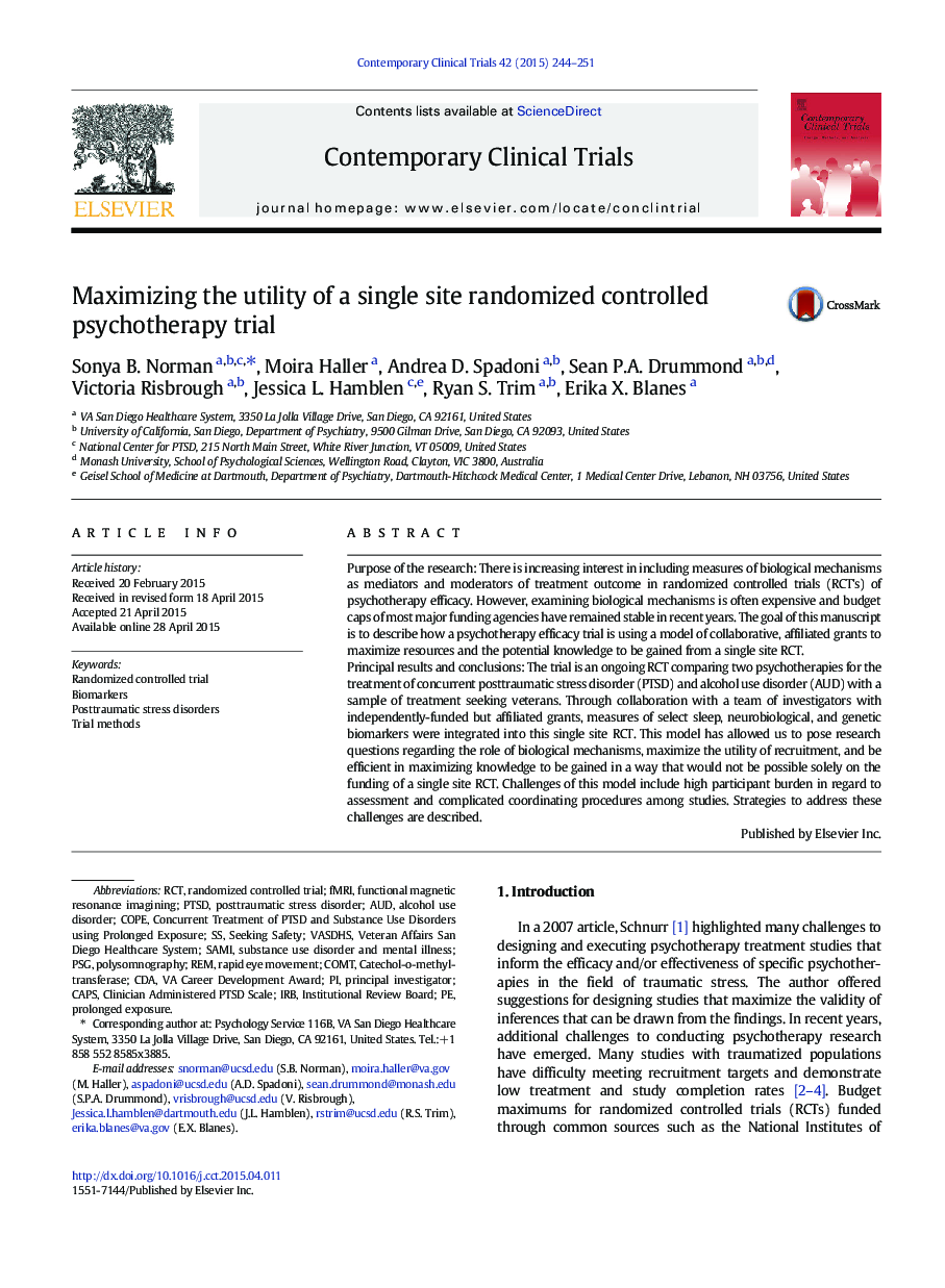 Maximizing the utility of a single site randomized controlled psychotherapy trial