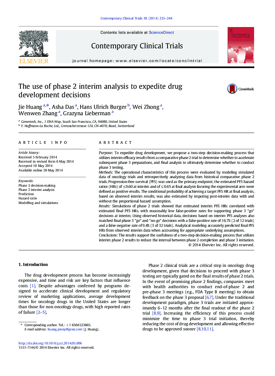 The use of phase 2 interim analysis to expedite drug development decisions