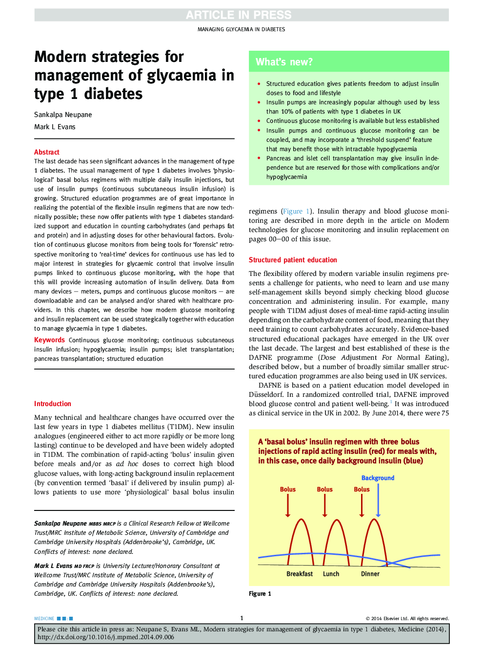 Modern strategies for management of glycaemia in type 1 diabetes