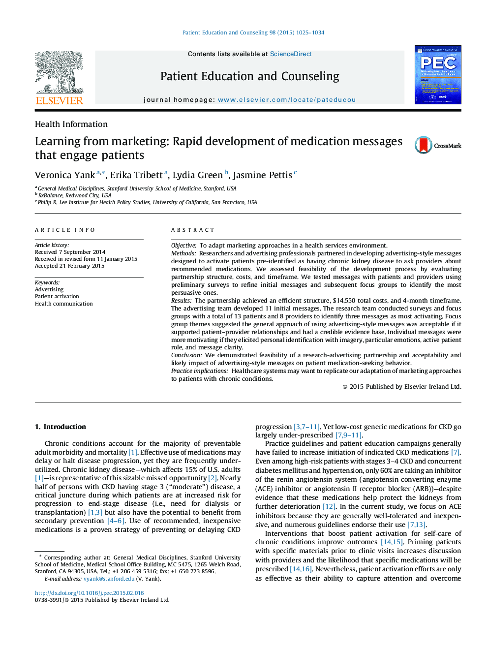 Learning from marketing: Rapid development of medication messages that engage patients