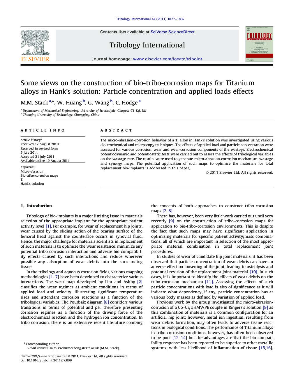 Some views on the construction of bio-tribo-corrosion maps for Titanium alloys in Hank's solution: Particle concentration and applied loads effects