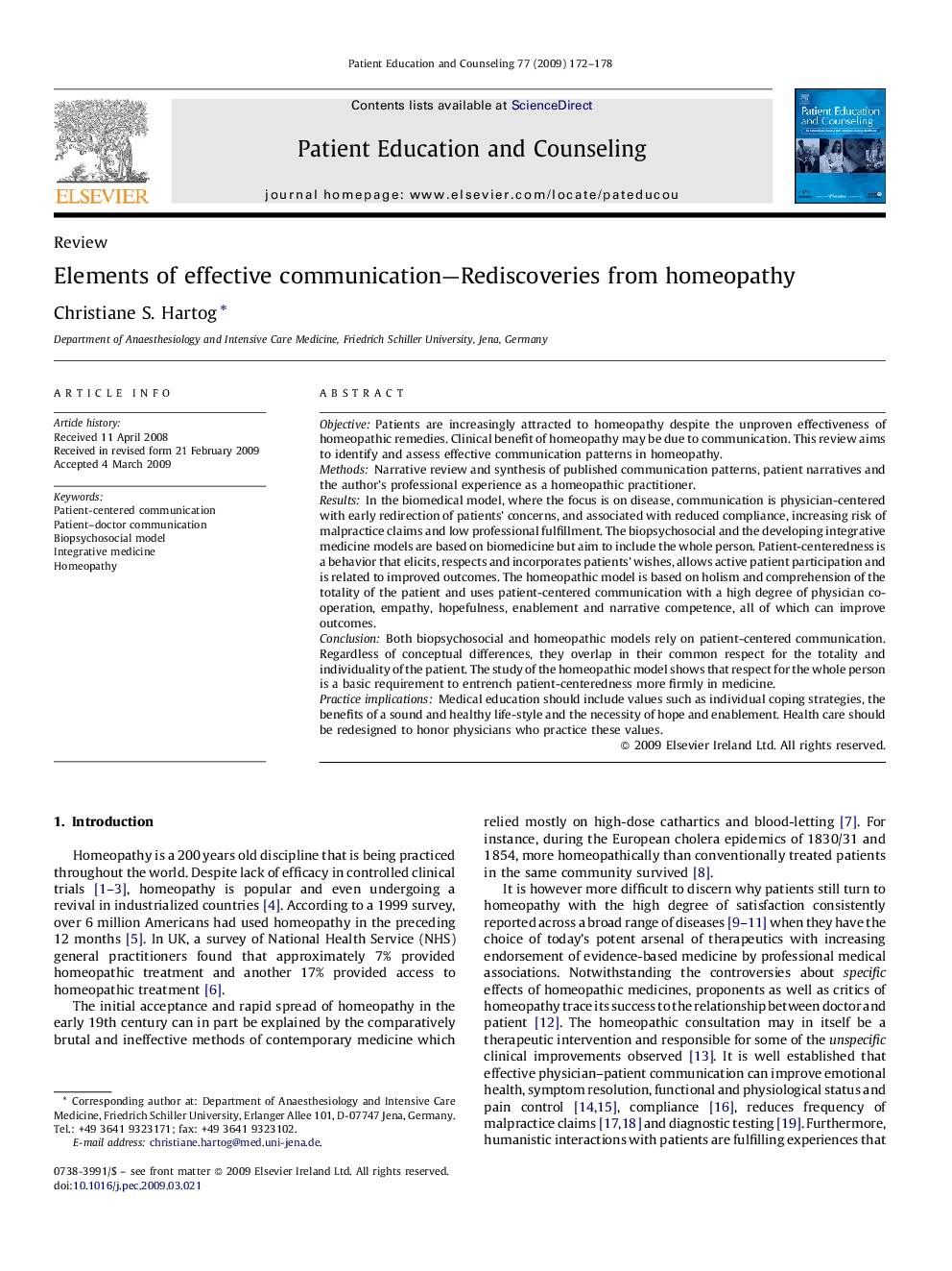 Elements of effective communication-Rediscoveries from homeopathy