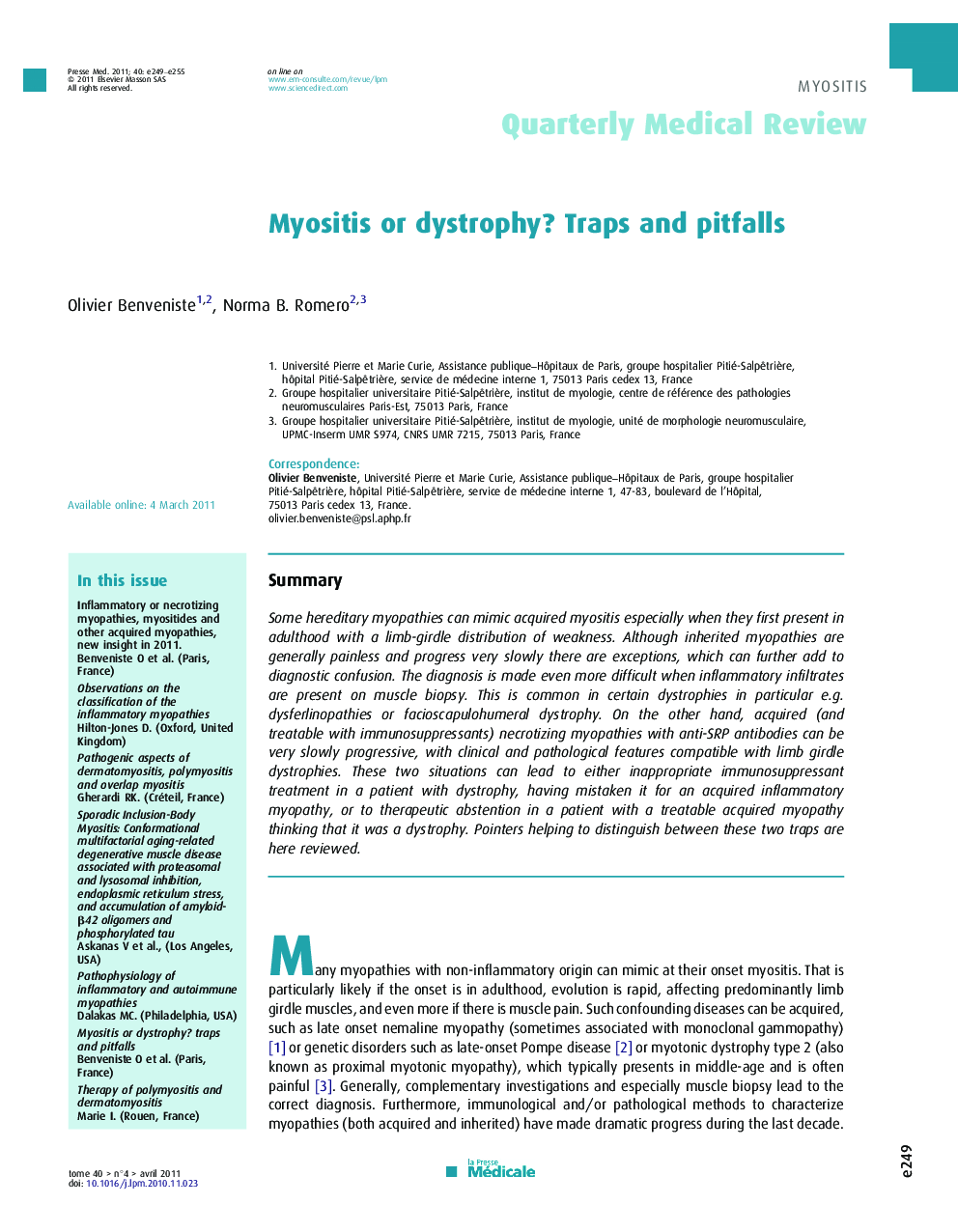 Myositis or dystrophy? Traps and pitfalls