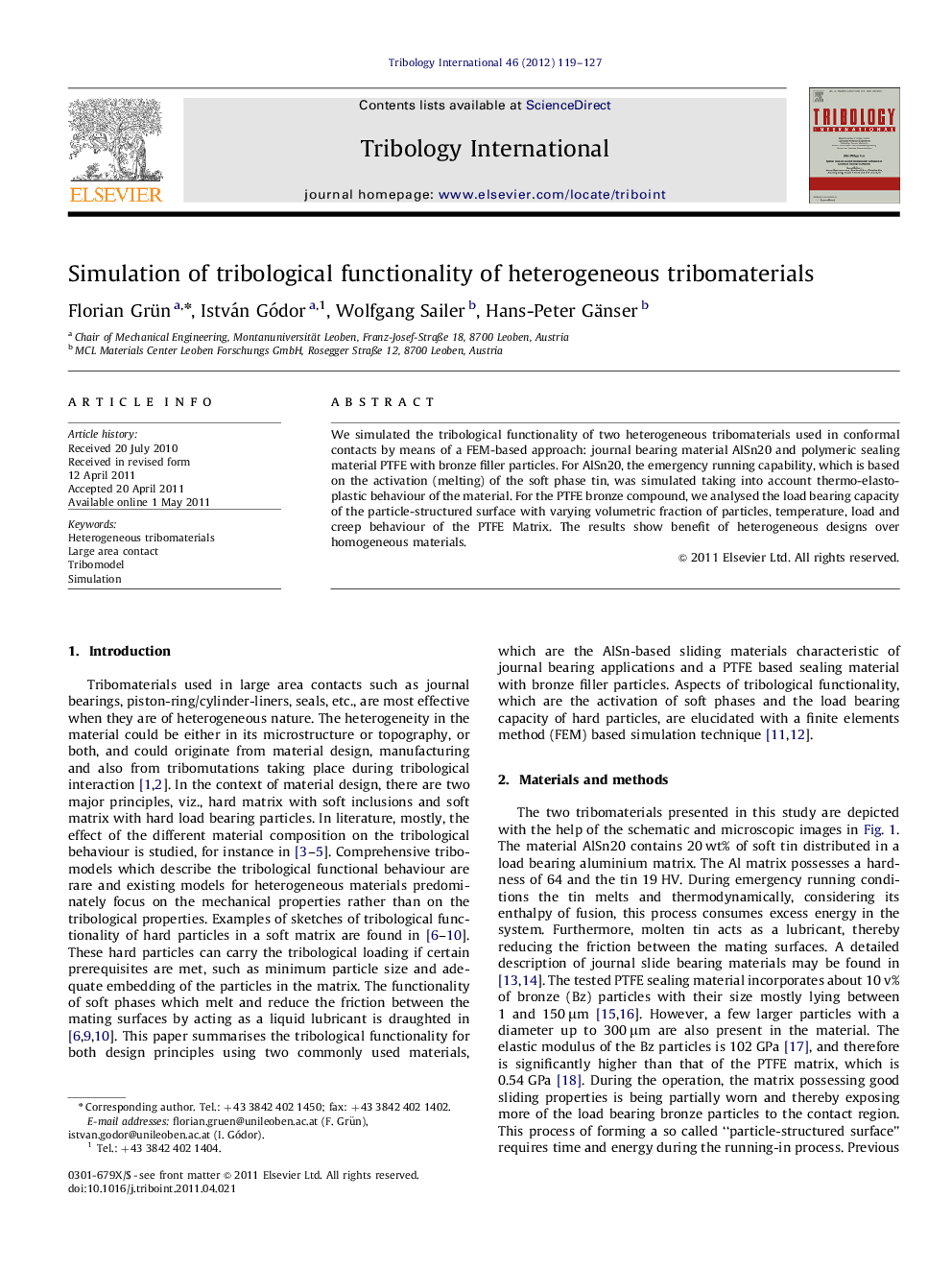 Simulation of tribological functionality of heterogeneous tribomaterials