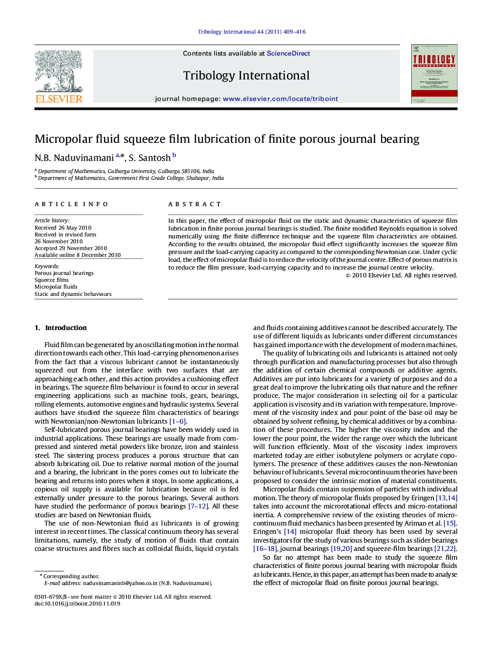 Micropolar fluid squeeze film lubrication of finite porous journal bearing