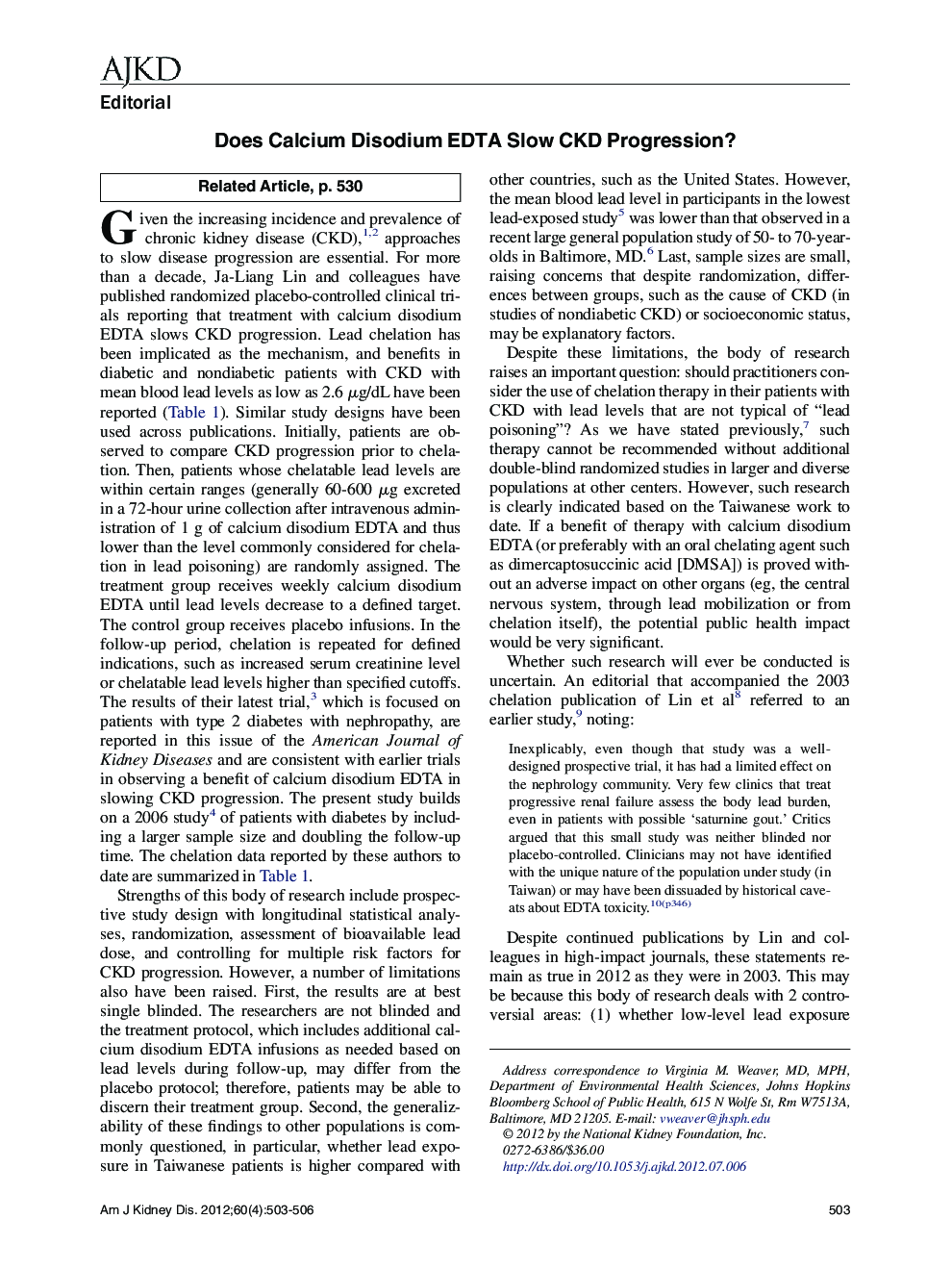 Does Calcium Disodium EDTA Slow CKD Progression?
