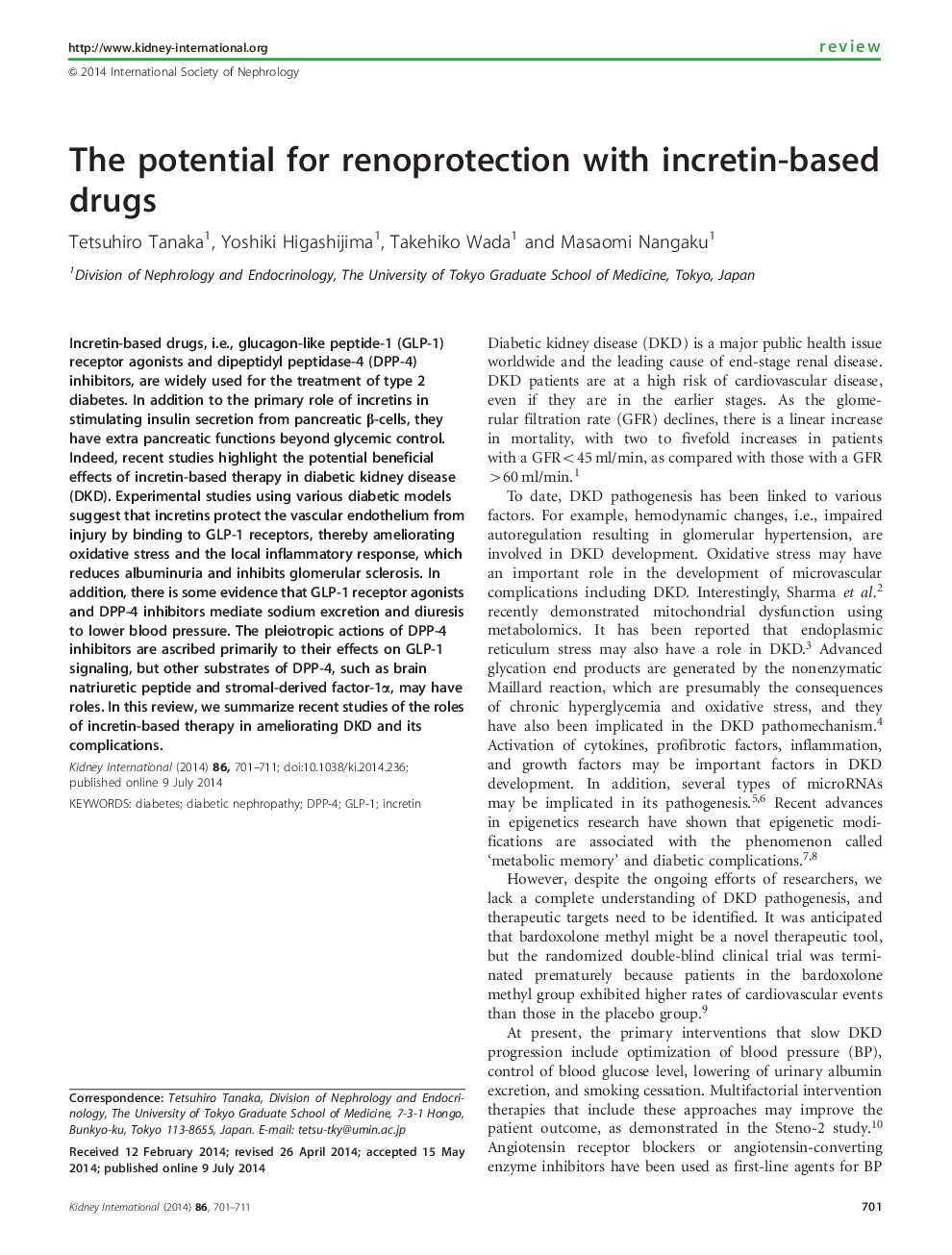 The potential for renoprotection with incretin-based drugs