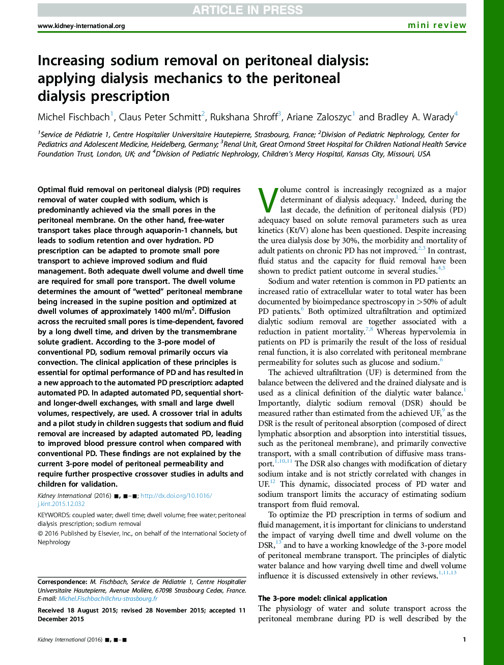 Increasing sodium removal on peritoneal dialysis: applying dialysis mechanics to the peritoneal dialysis prescription