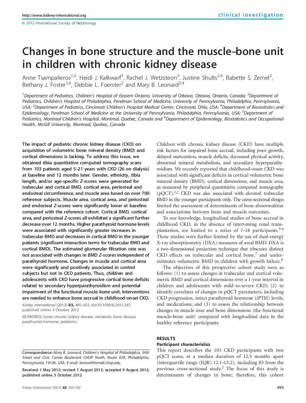 تغییرات ساختار استخوان و واحد استخوان در کودکان مبتلا به بیماری مزمن کلیه 