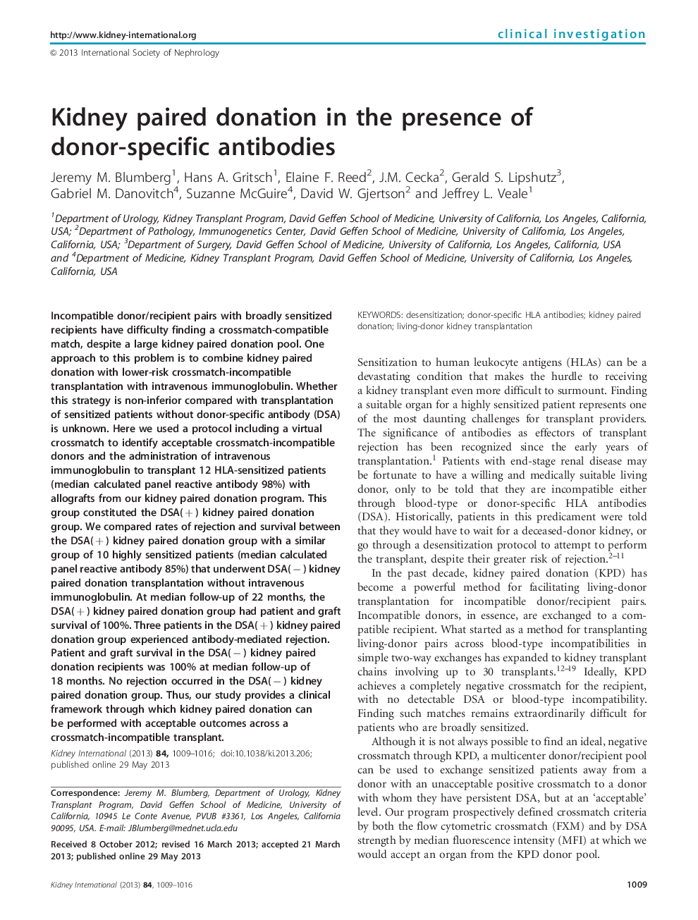 Kidney paired donation in the presence of donor-specific antibodies