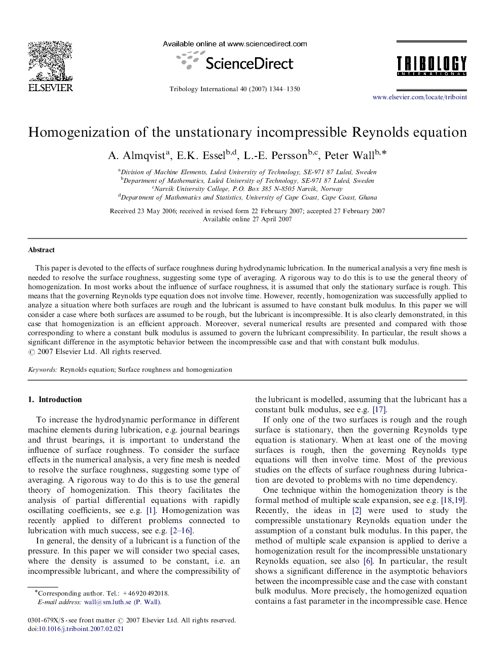 Homogenization of the unstationary incompressible Reynolds equation