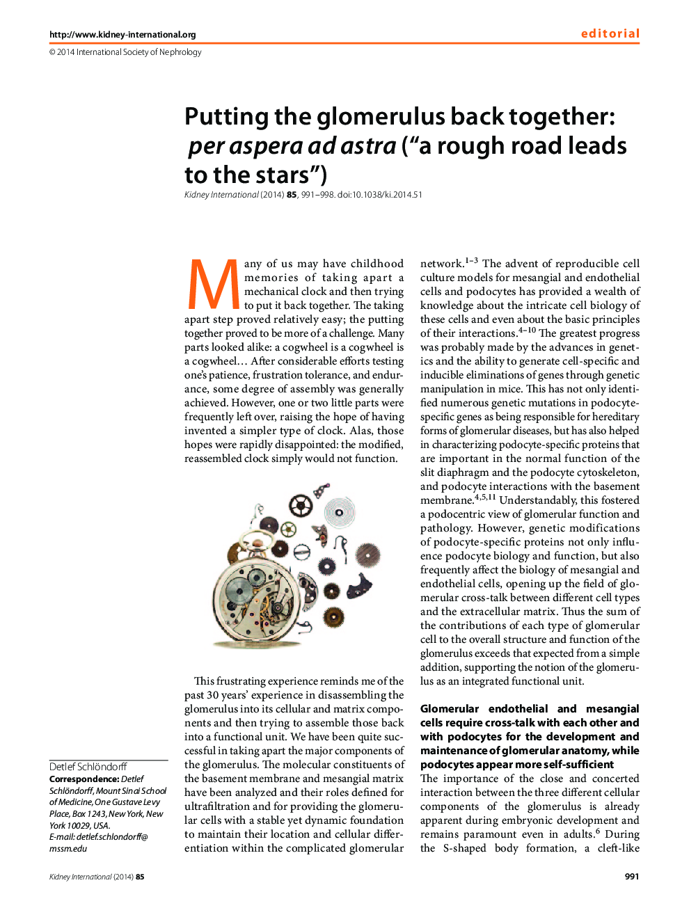 Putting the glomerulus back together: per aspera ad astra (“a rough road leads to the stars”)