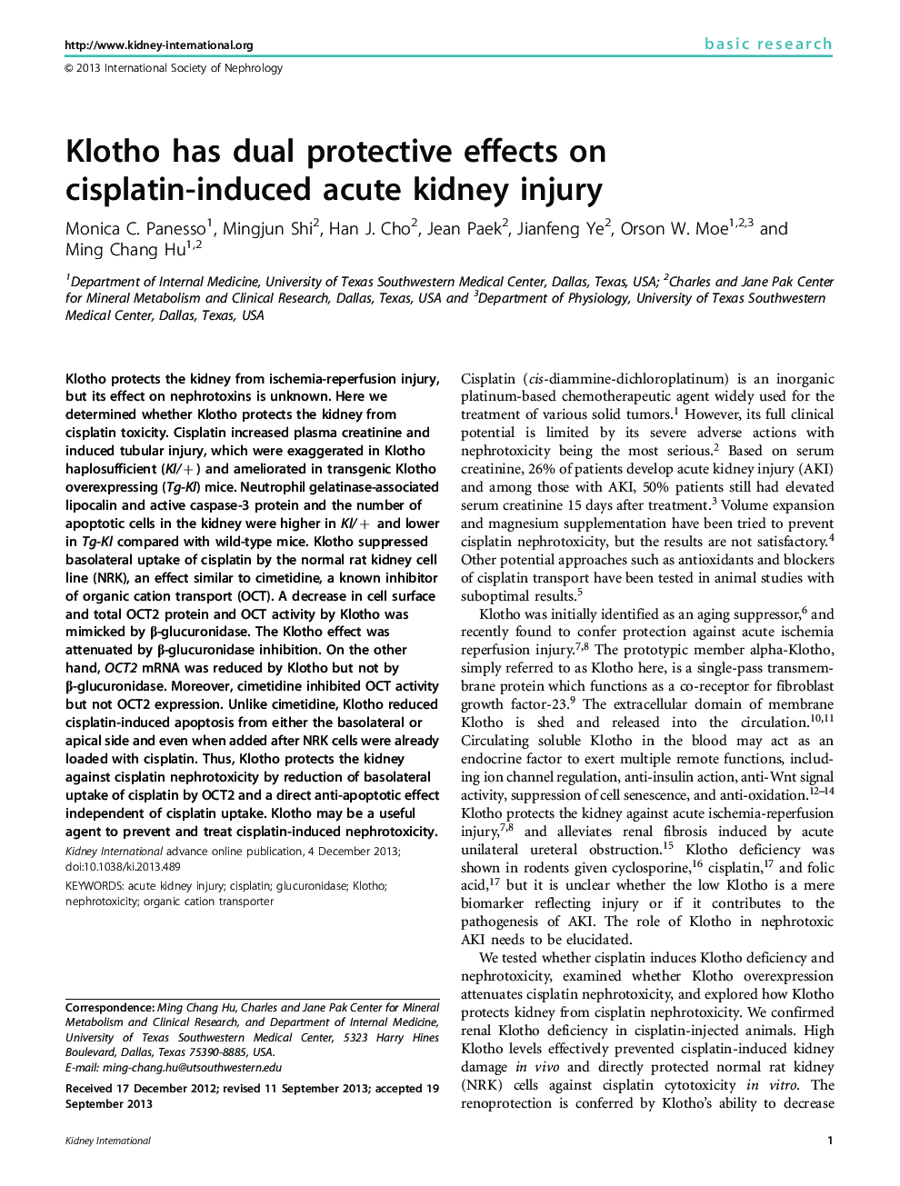 Klotho has dual protective effects on cisplatin-induced acute kidney injury