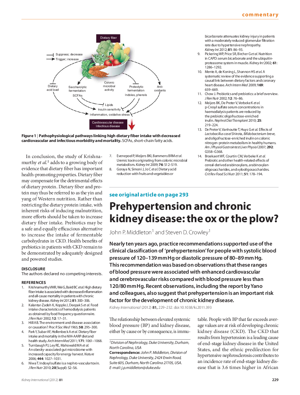 Prehypertension and chronic kidney disease: the ox or the plow?