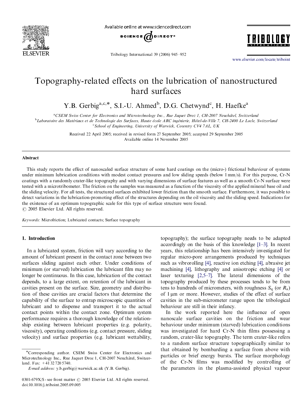 Topography-related effects on the lubrication of nanostructured hard surfaces