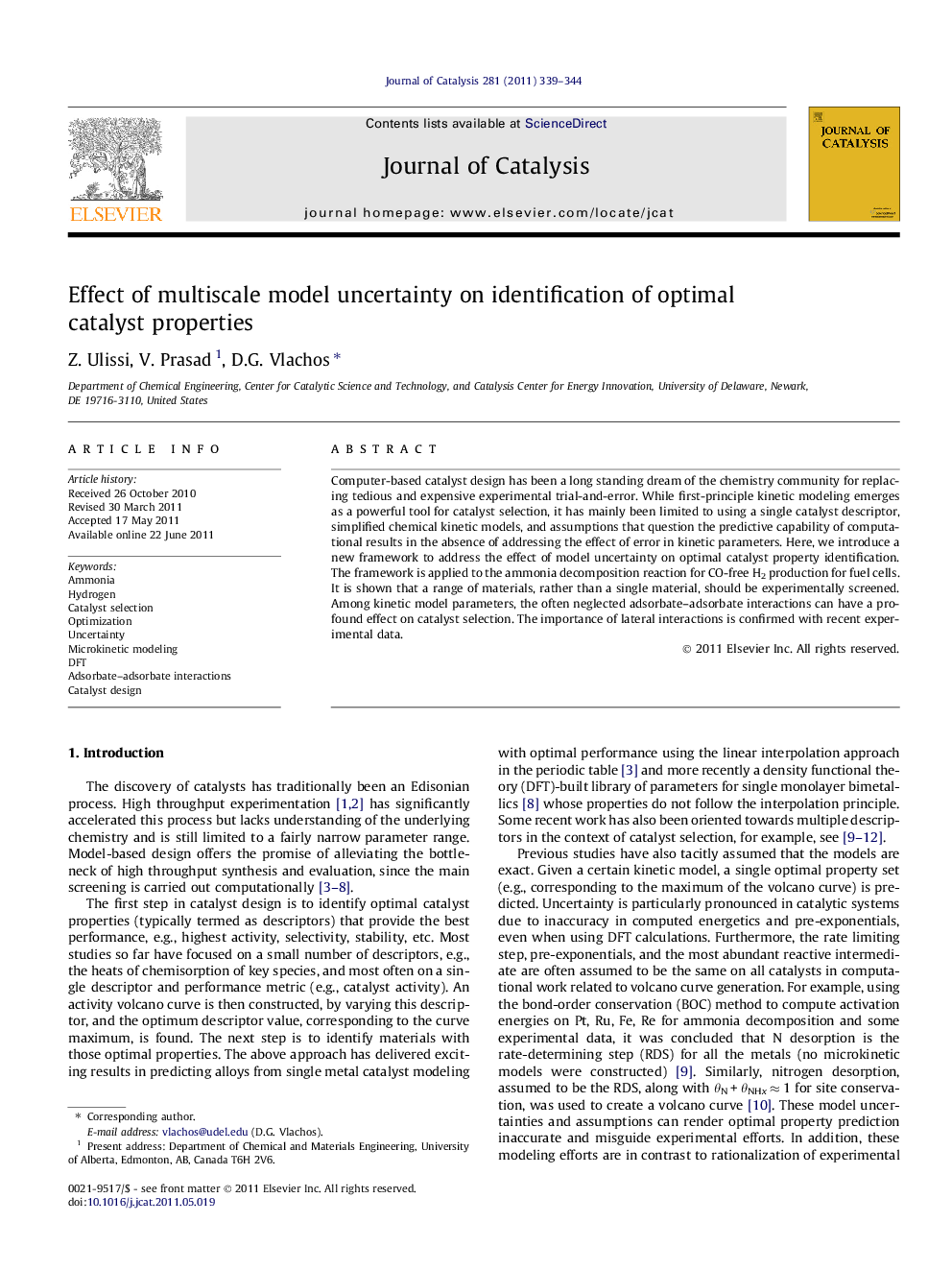 عکس صفحه اول مقاله: Effect of multiscale model uncertainty on identification of optimal catalyst properties Effect of multiscale model uncertainty on identification of optimal catalyst properties