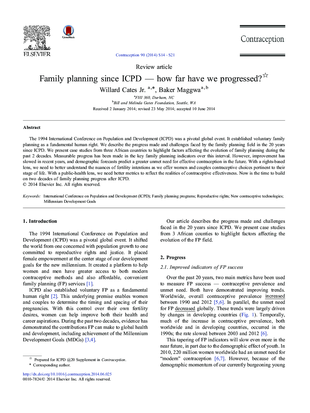 Family planning since ICPD - how far have we progressed?