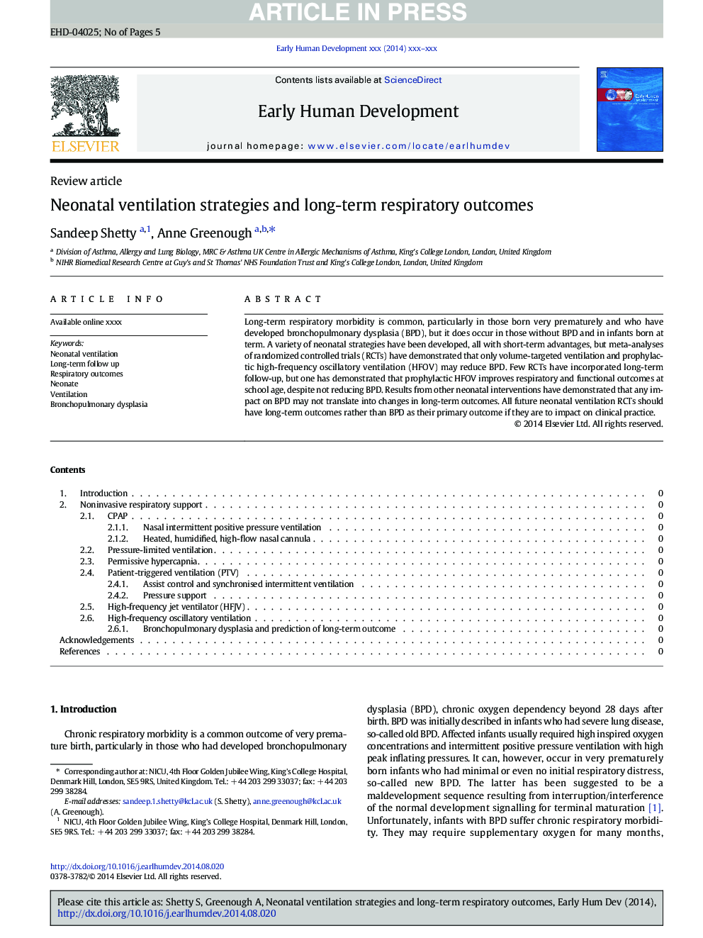 Neonatal ventilation strategies and long-term respiratory outcomes