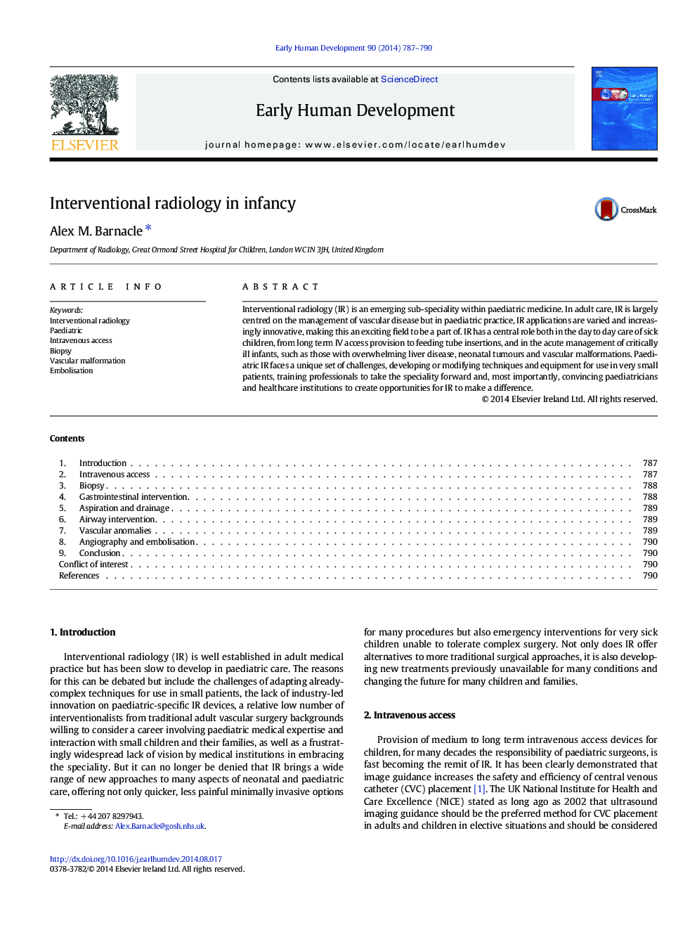 Interventional radiology in infancy