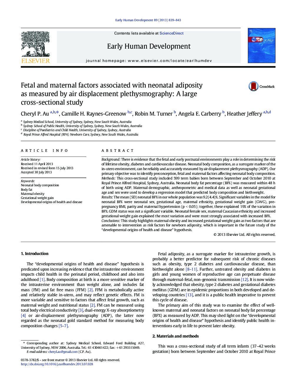 Fetal and maternal factors associated with neonatal adiposity as measured by air displacement plethysmography: A large cross-sectional study