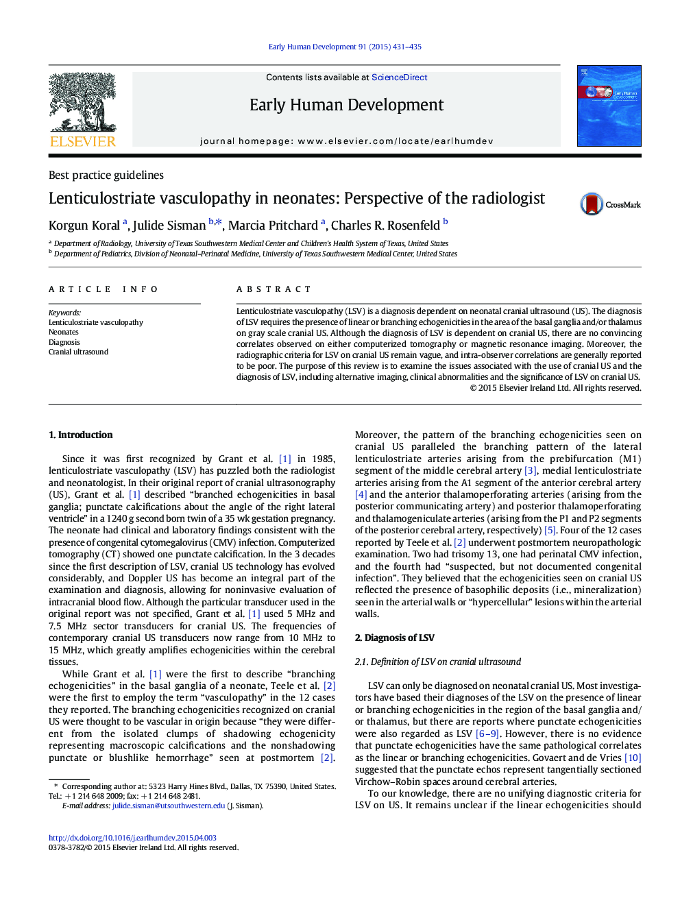 Lenticulostriate vasculopathy in neonates: Perspective of the radiologist