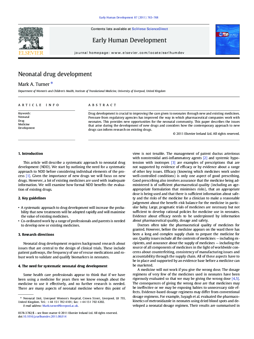 Neonatal drug development