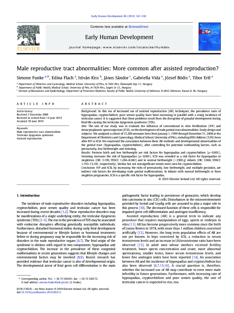 Male reproductive tract abnormalities: More common after assisted reproduction?