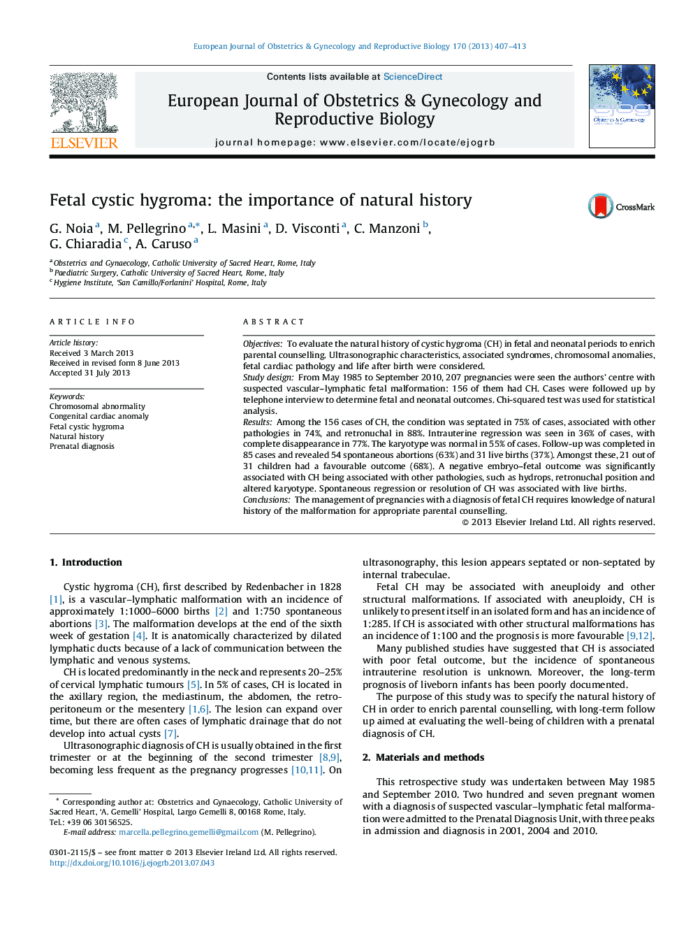 Fetal cystic hygroma: the importance of natural history