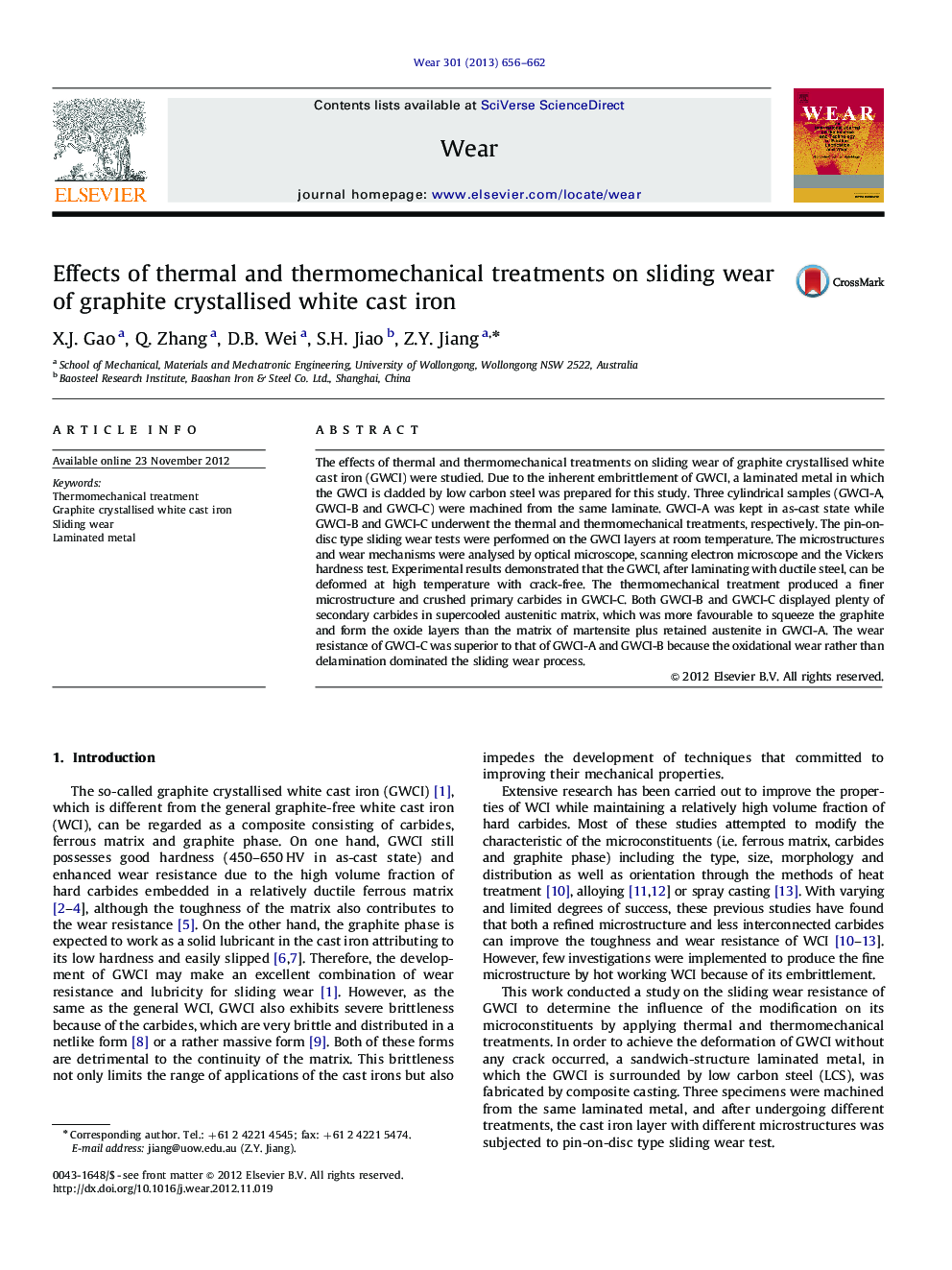 Effects of thermal and thermomechanical treatments on sliding wear of graphite crystallised white cast iron