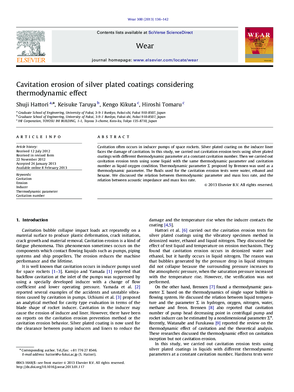 Cavitation erosion of silver plated coatings considering thermodynamic effect