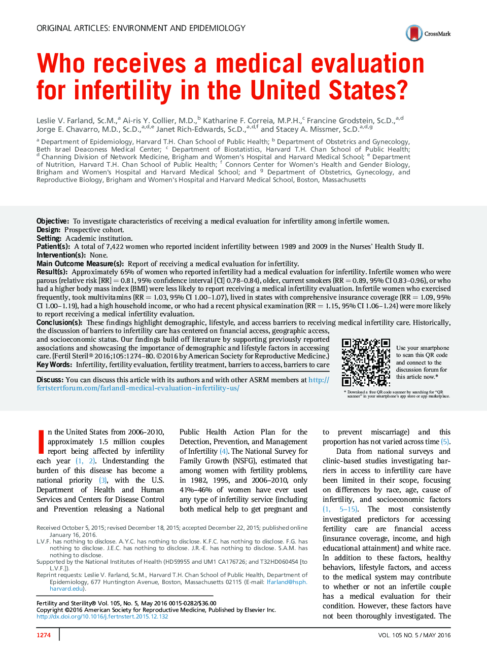 Who receives a medical evaluation for infertility in the United States?