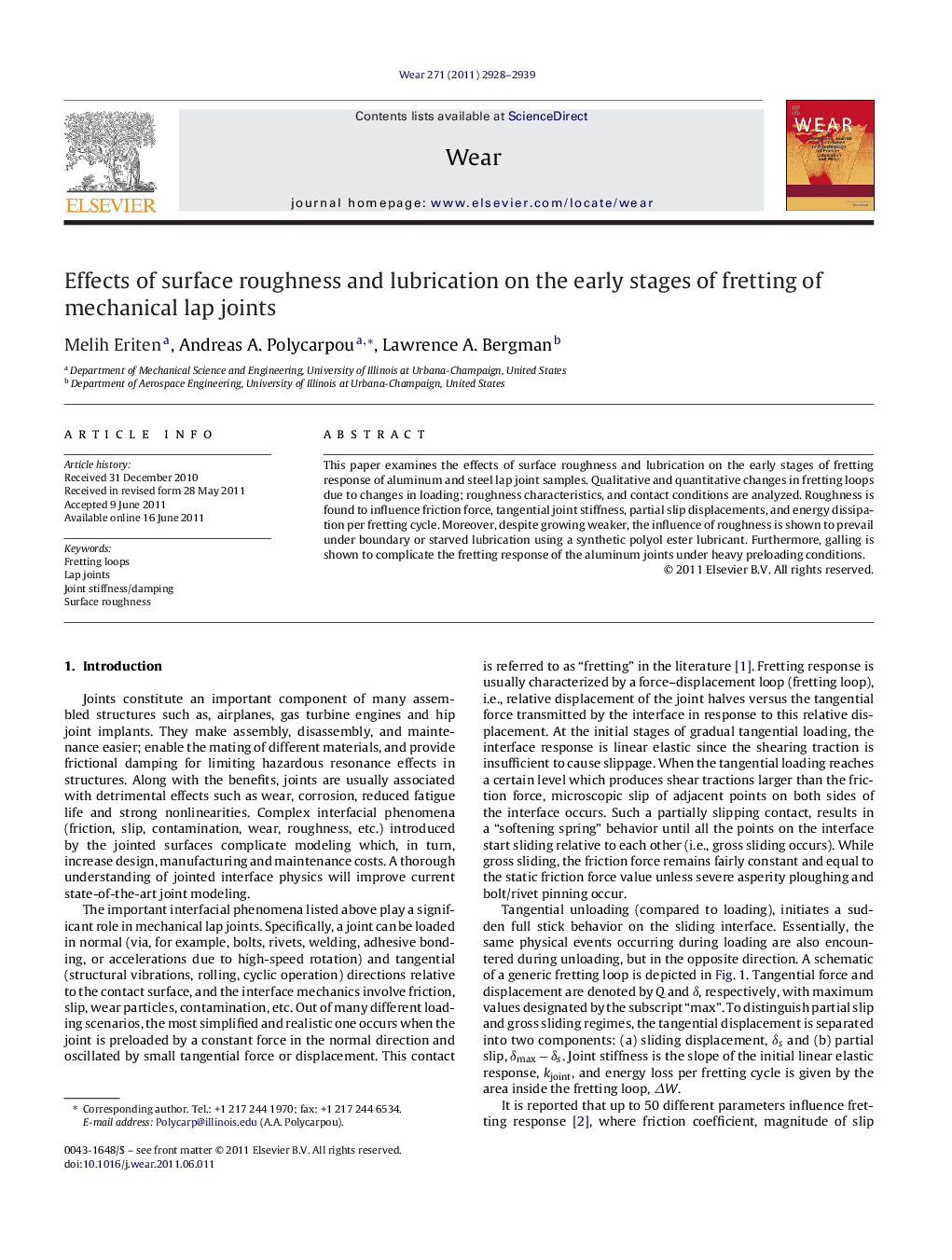 Effects of surface roughness and lubrication on the early stages of fretting of mechanical lap joints