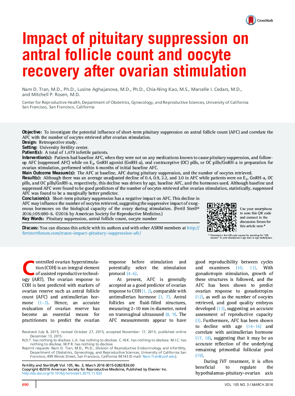 Impact of pituitary suppression on antral follicle count and oocyte recovery after ovarian stimulation