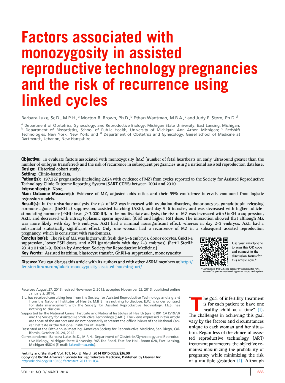 عوامل مرتبط با تک زوجی در حاملگی فن آوری های باروری کمک و خطر عود با استفاده از چرخه های مرتبط 