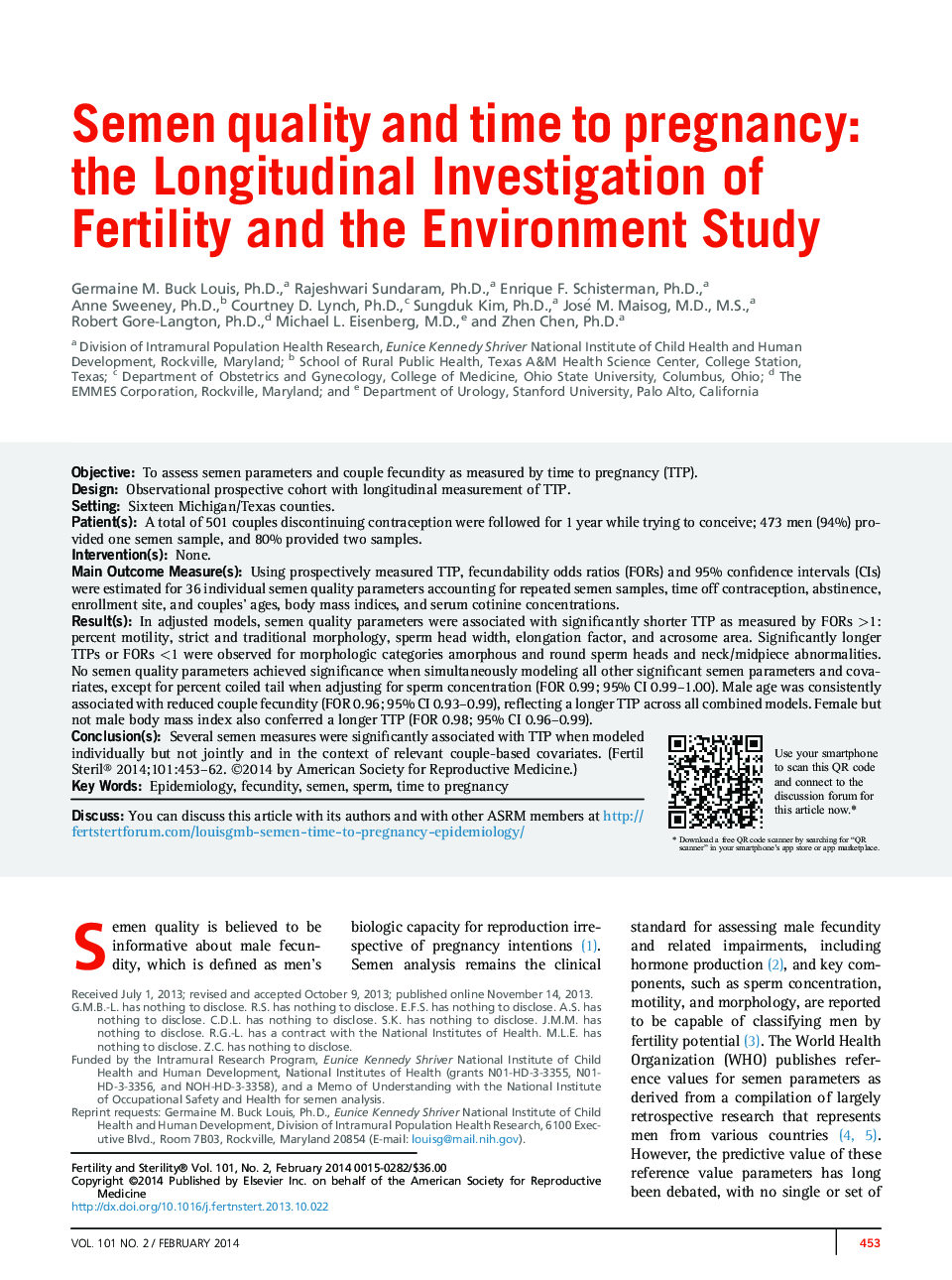کیفیت و مدت زمان بارداری اسپرم: بررسی طولی باروری و مطالعه محیط زیست 
