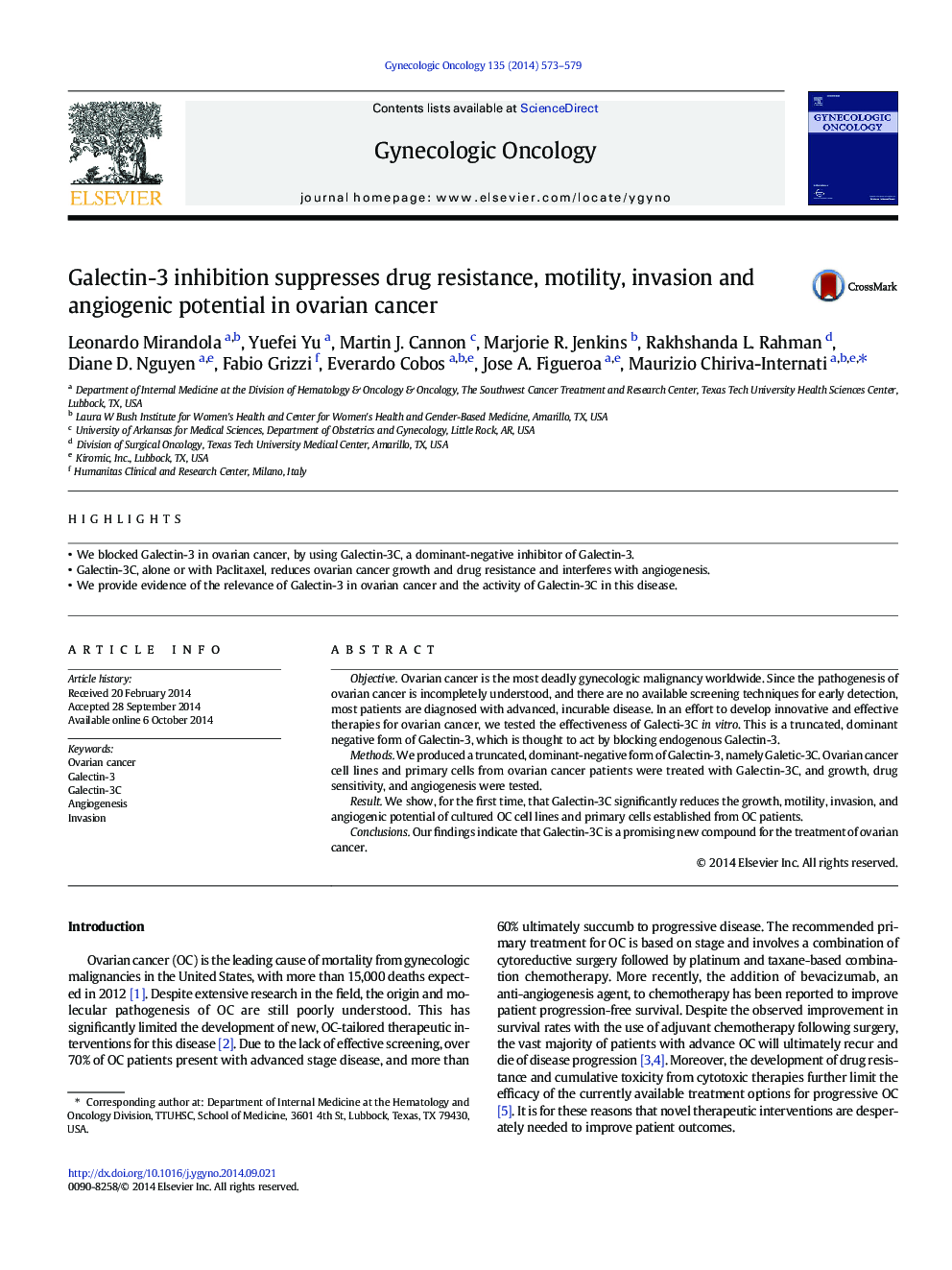 Galectin-3 inhibition suppresses drug resistance, motility, invasion and angiogenic potential in ovarian cancer