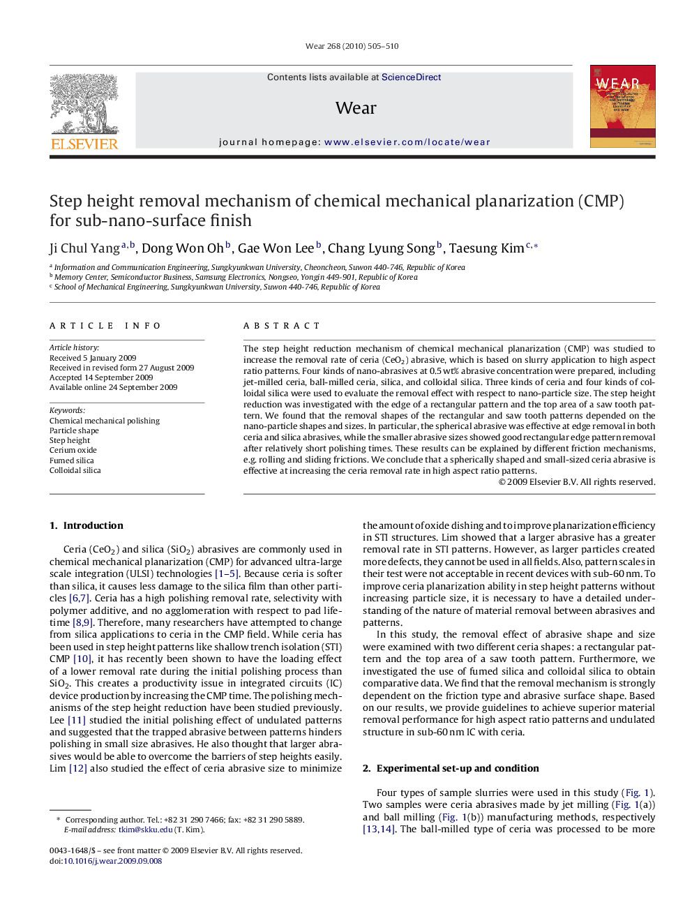 Step height removal mechanism of chemical mechanical planarization (CMP) for sub-nano-surface finish